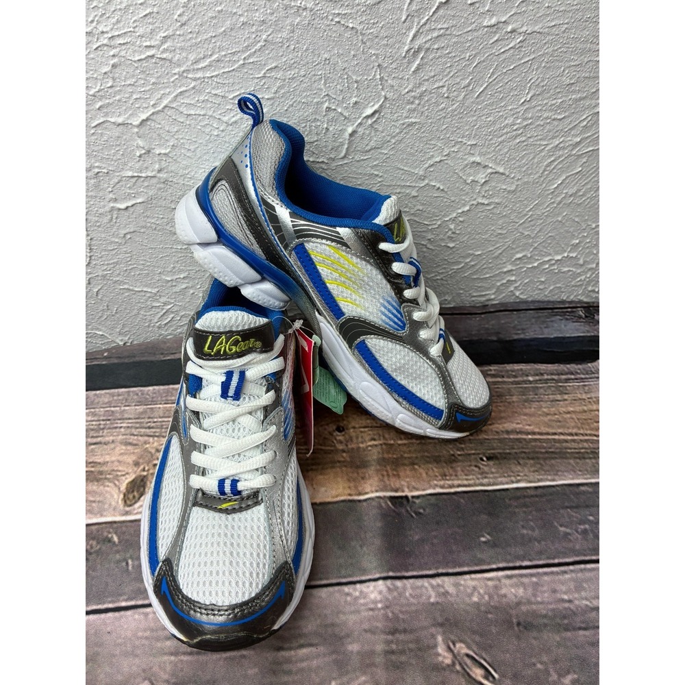 LA Gear Venom Womens 6 White Silver Blue Running Shoes NWT LAD9R201-6